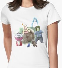 The Regular Show Characters Half Realistic Women's Fitted T-Shirt