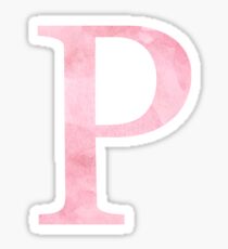Pink Watercolor Ρ Sticker