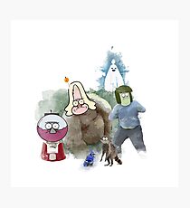The Regular Show Characters Half Realistic Photographic Print