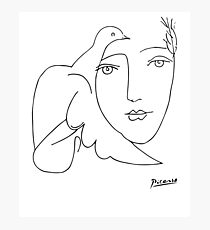 Pablo Picasso Peace (Dove and Face) T Shirt, Sketch Artwork Photographic Print