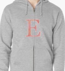 Peach Watercolor Ε Zipped Hoodie
