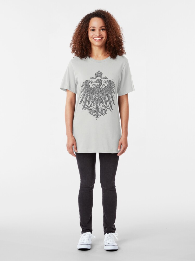 Alternate view of German Heritage, 1888 Feathered Reich Eagle Slim Fit T-Shirt