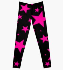 Star pink an black design print Leggings
