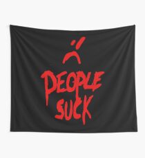 Leute saugen rot Wandbehang