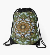 Yellow Tree Flower Kaleidoscope Art 5 Drawstring Bag