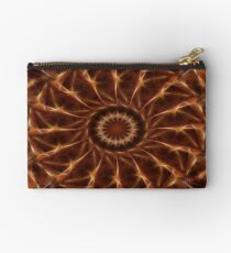 Brown Tan Gold Kaleidoscope Art 6 Studio Pouch