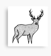 Linocut - Deer Canvas Print