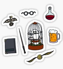 Owl and wand pattern Sticker