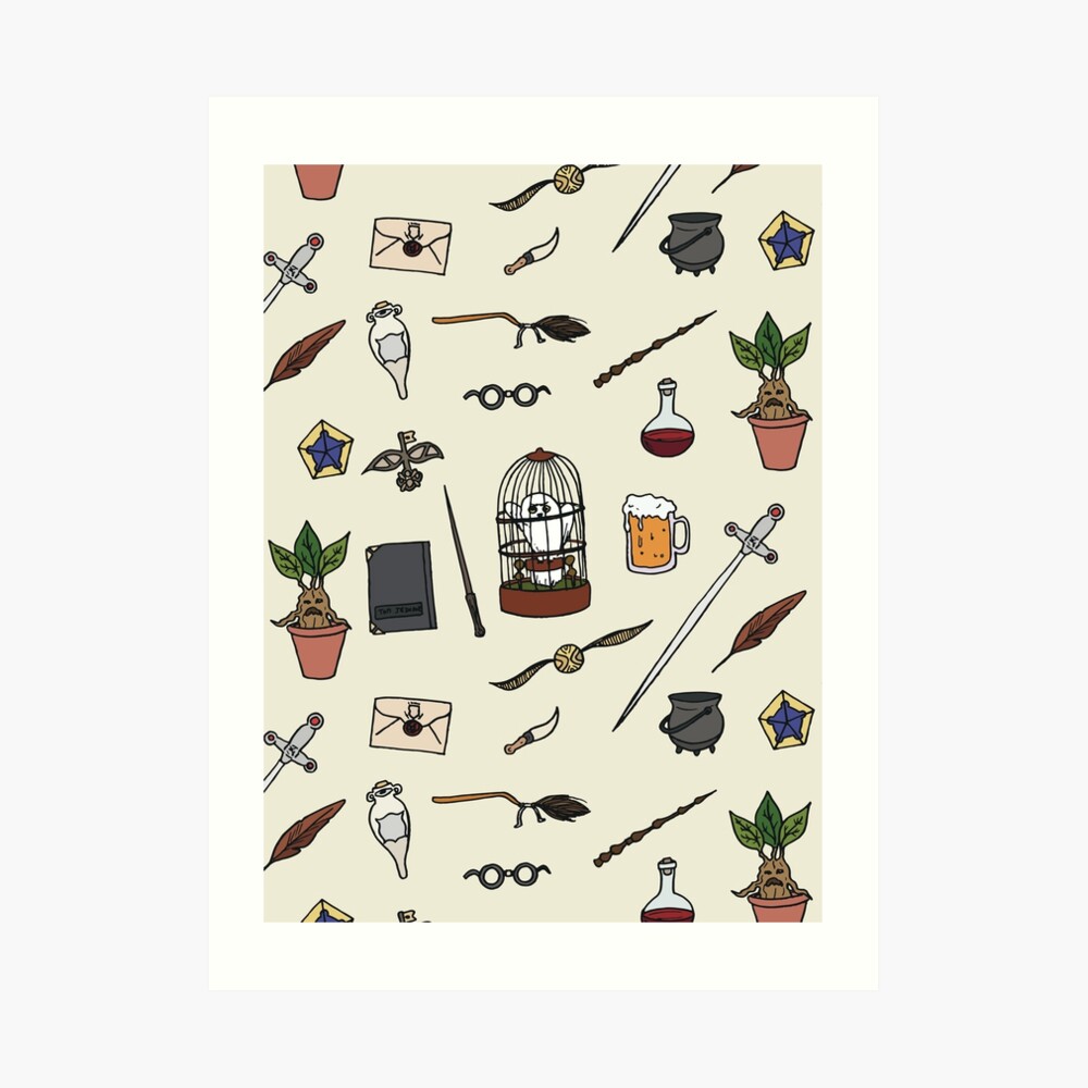 Owl and wand Art Print