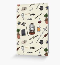 Owl and wand Greeting Card