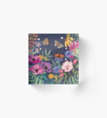 Honeysuckle and Anemones Acrylic Block
