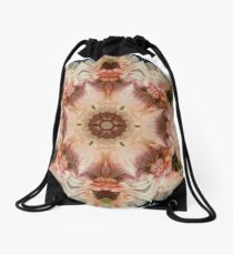 Angel trumpet and hollyhock mandala Drawstring Bag