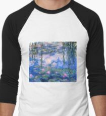 Wasserlilien Monet Baseballshirt mit 3/4-Arm