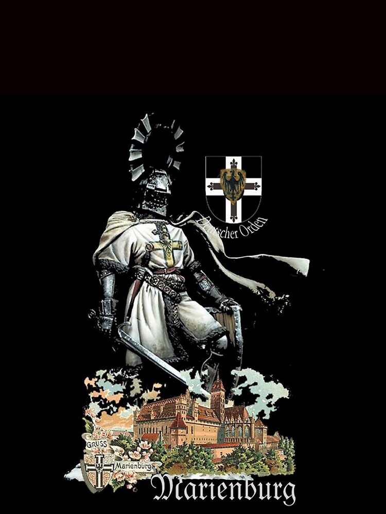 Teutonic Knight with coat of arms and Marienburg Castle by edsimoneit