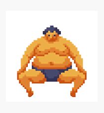 Pixelated Sumo Wrestler Photographic Print