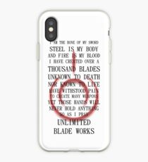 Fate Stay Night Unlimited Blade Works Archer And Shirou Quote With Command Seal iPhone Case