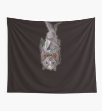 Bat Hanging Off Shoulder . Wall Tapestry