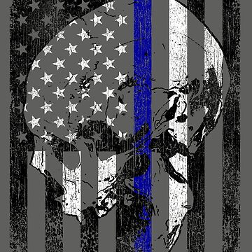 TRUMP PUNISHER PATCH: Blue Line American Flag - Chicago Cop Shop