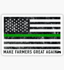 Make Our Farmers Great Again - Make Farmers Great Again - Thin Green Line US Patriotic Flag Sticker
