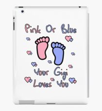 pink or blue gigi loves you gender reveal party gift idea iPad Case/Skin