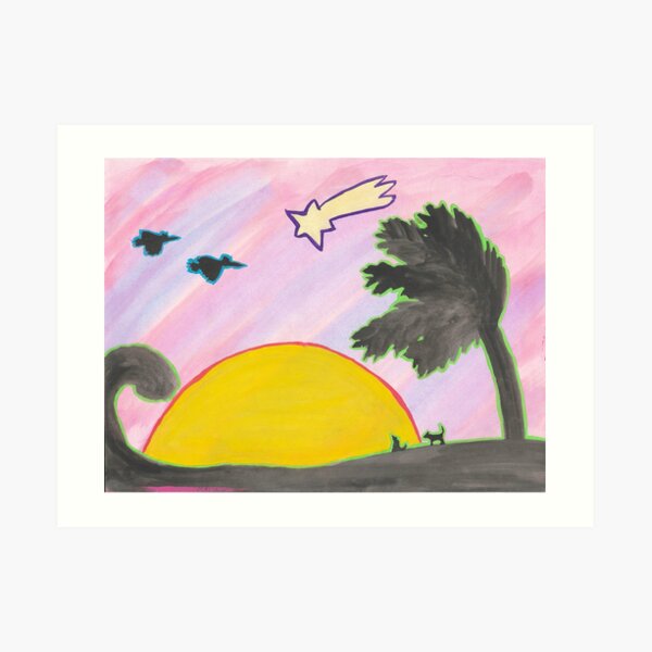 Neon Beach Art Print