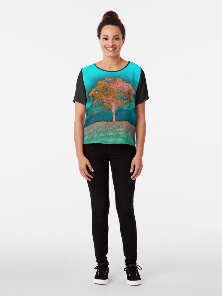 Alternate view of A solitary tree Chiffon Top
