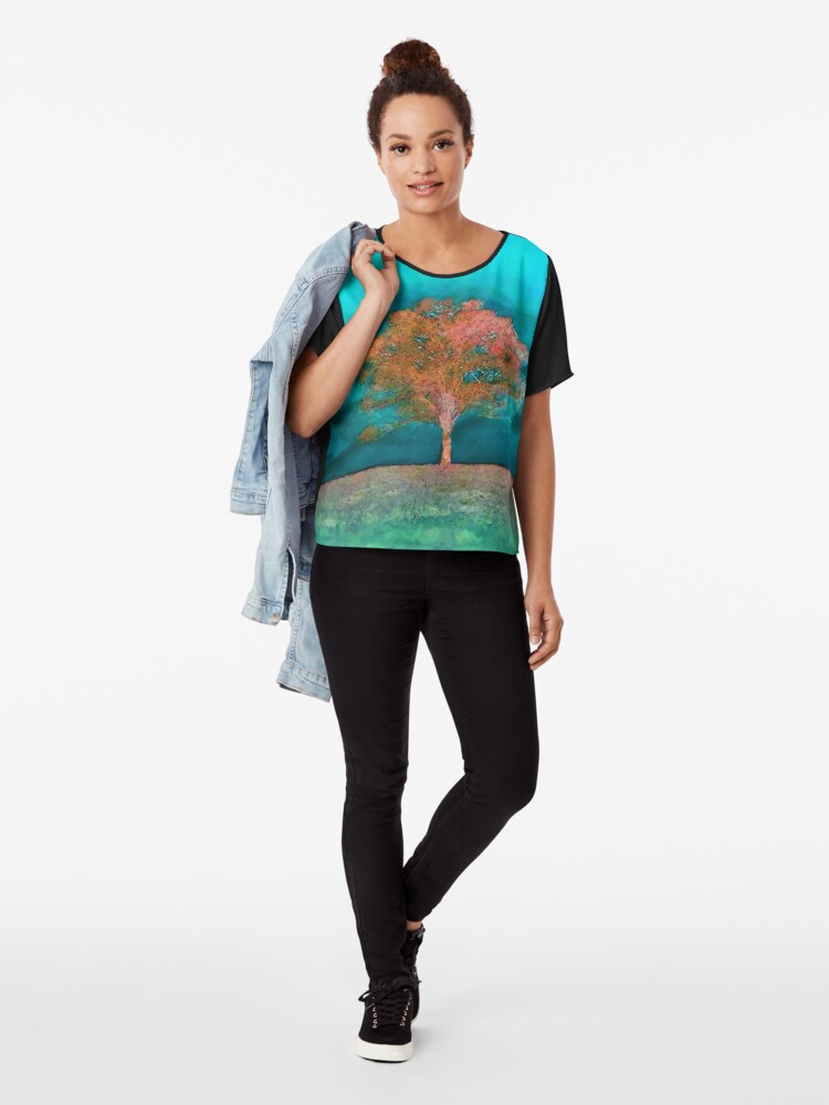 Alternate view of A solitary tree Chiffon Top