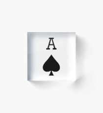 A for ACE, Ace of Spades, Black, Music, Motorbike, Hells Angels, Gang, Gamble, Cards Acrylic Block