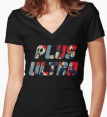 PLUS ULTRA!!! - My Hero Academia Women's Fitted V-Neck T-Shirt