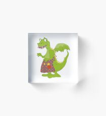 Hard Worker Anthro Dinosaur Acrylic Block