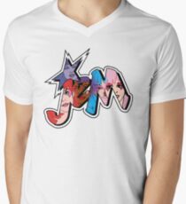 Jem and the Holograms - Logo - Group Color Men's V-Neck T-Shirt
