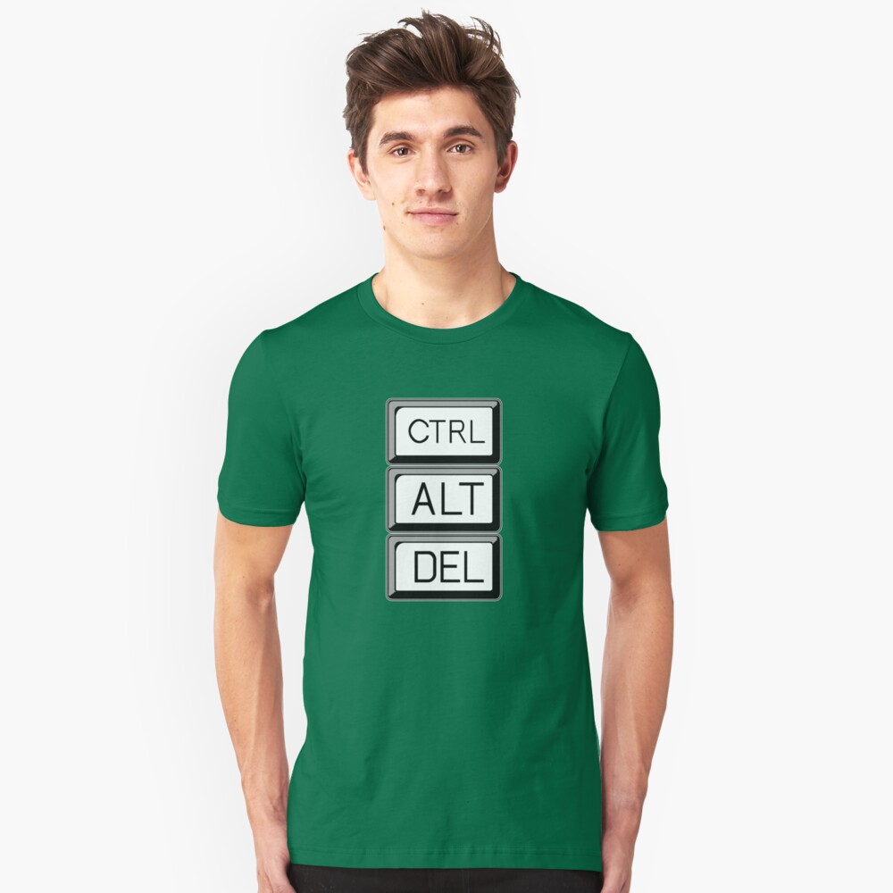 Control Alt Delete Computer User Art Slim Fit T-Shirt