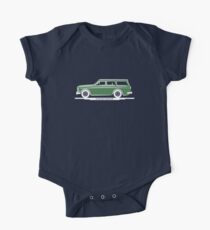 Volvo Amazon Station Wagon Kombi Green Eerkes for Black Shirts One Piece - Short Sleeve