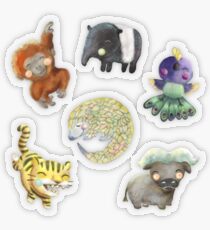 Wee Animals Sticker Set 8 - South East Asia Transparent Sticker