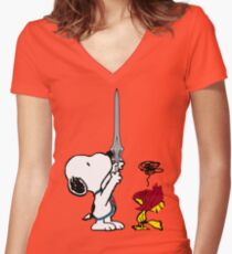 He-Dog and Battle Bird Women's Fitted V-Neck T-Shirt