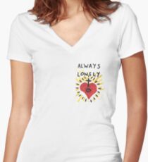 Always Lonely Women's Fitted V-Neck T-Shirt