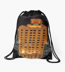 Skyscraper at night Drawstring Bag