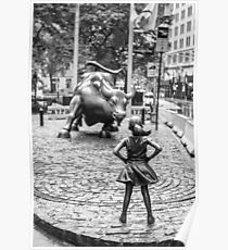 Póster Fearless Girl & Bull NYC
