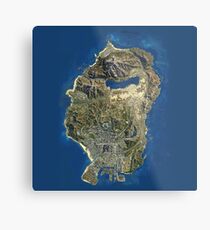 Grand Theft Auto V Los Santos Map Metal Print