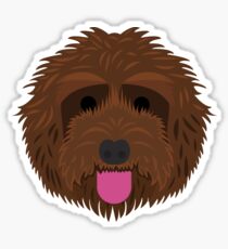 Brown Labradoodle Sticker