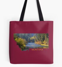 Montana- A River Flows through Autumn Tote Bag