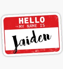 Hello My Name Is Jaiden Name Tag Sticker