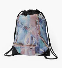 Blue transposal Drawstring Bag