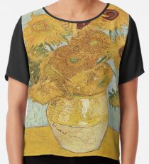 Vincent van Goghs Sonnenblumen Chiffontop
