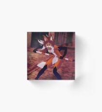 Rena Rouge in the cobbled ally Acrylic Block