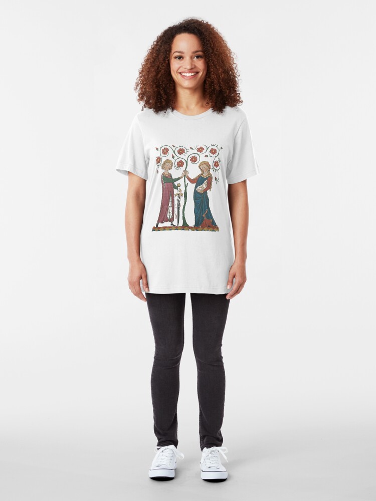 Alternate view of Medieval Couple, German circa 1250 Slim Fit T-Shirt