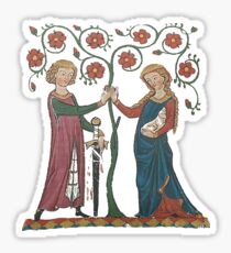 Medieval Couple, German circa 1250 Sticker