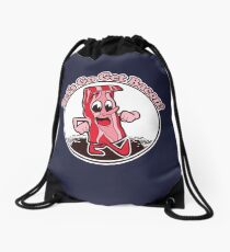 Retro Bacon Design "Let's Go Get Bacon!" Drawstring Bag
