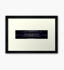 20 year coma Framed Print