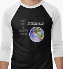 Astroworld Put On A Happy Face logo Men's Baseball ¾ T-Shirt